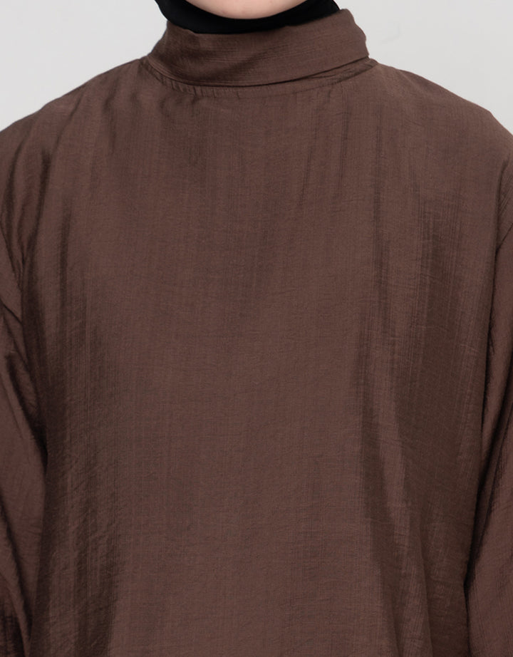 Annisa Tie Neck Solid Blouse Wanita