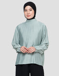 Annisa Tie Neck Solid Blouse Wanita