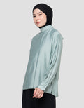 Annisa Tie Neck Solid Blouse Wanita