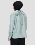 Annisa Tie Neck Solid Blouse Wanita