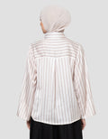 Annisa Satin Stripe Printed Kemeja Wanita