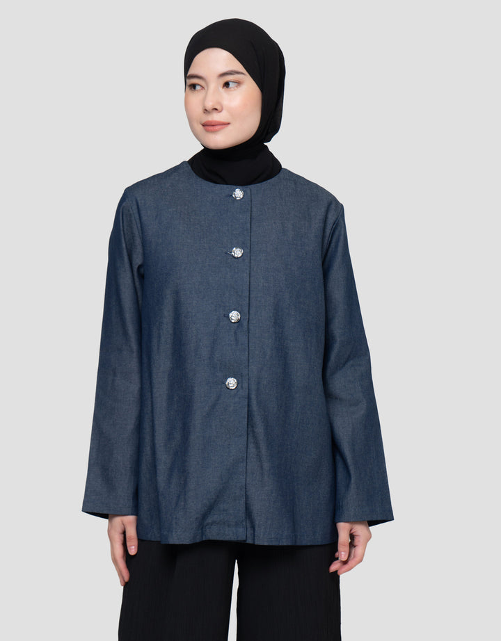 Annisa With Pleats Jaket Denim Wanita