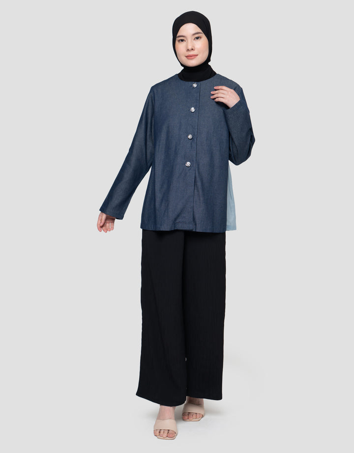 Annisa With Pleats Jaket Denim Wanita