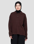 Annisa Ls Knit Top With Collar Kaos Wanita