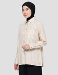 Annisa Print Stripe Kemeja Wanita