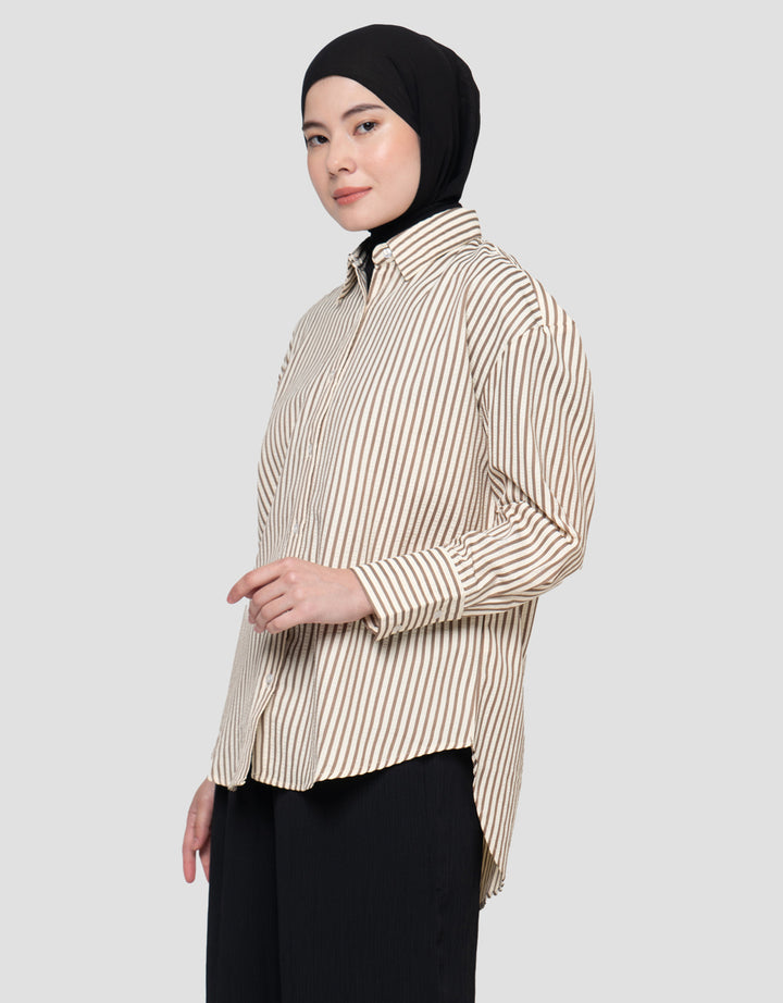 Annisa Stripe Kemeja Wanita