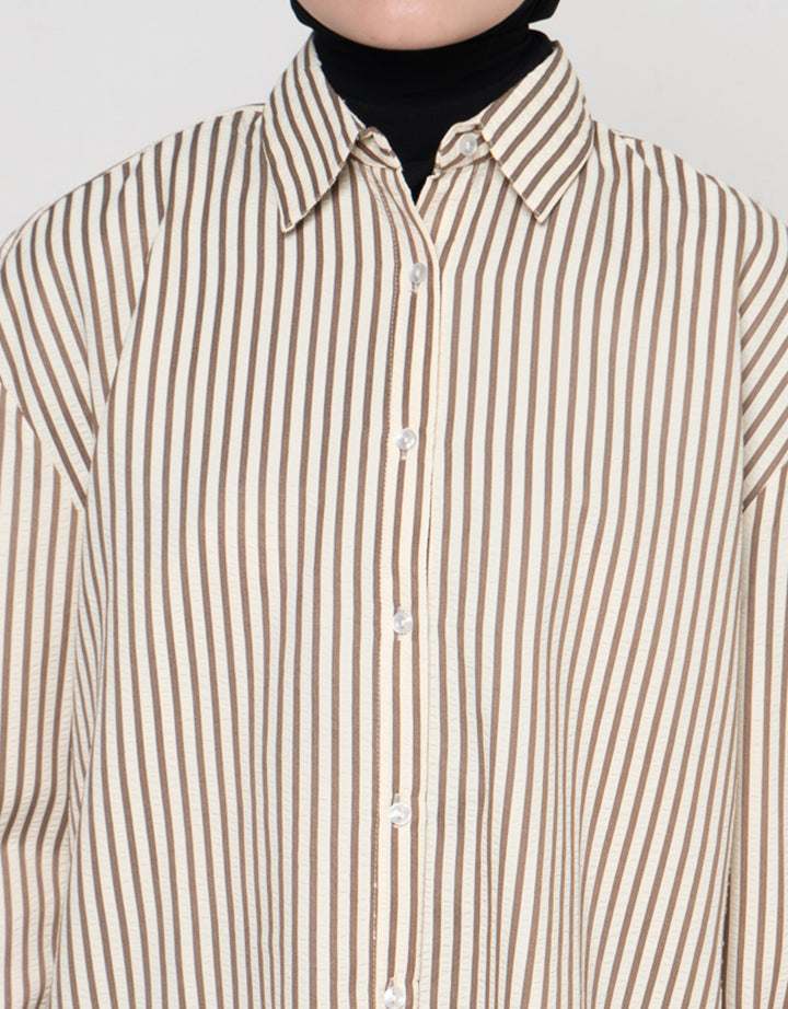 Annisa Stripe Kemeja Wanita