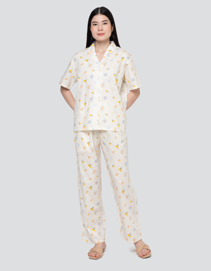 Nevada Breakfast Range Cotton Pj Set Setelan Piyama Wanita
