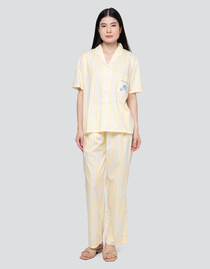 Nevada Breakfast Club Detailed Embro Cotton Setelan Piyama Wanita