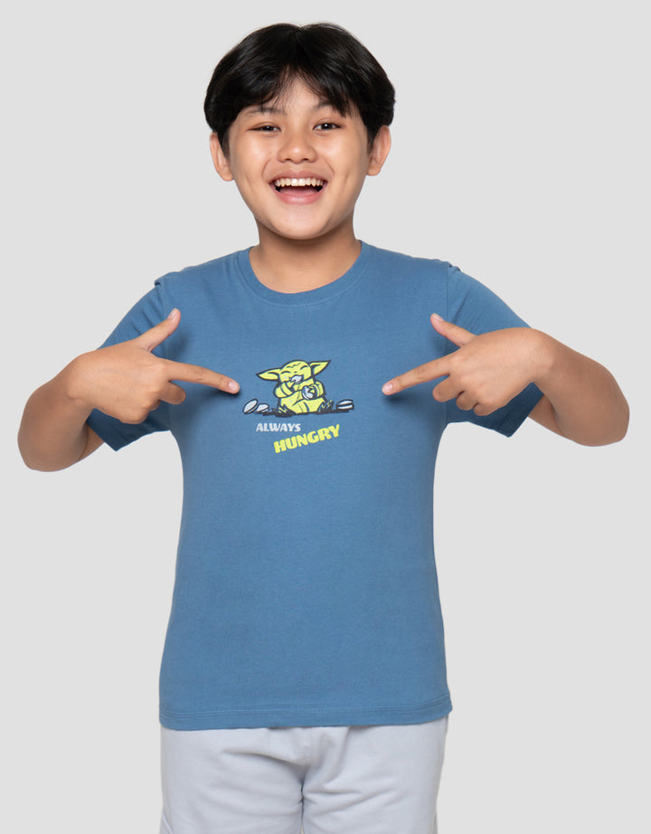 Star Wars Grogu Hungry Print Kaos Anak Laki-Laki