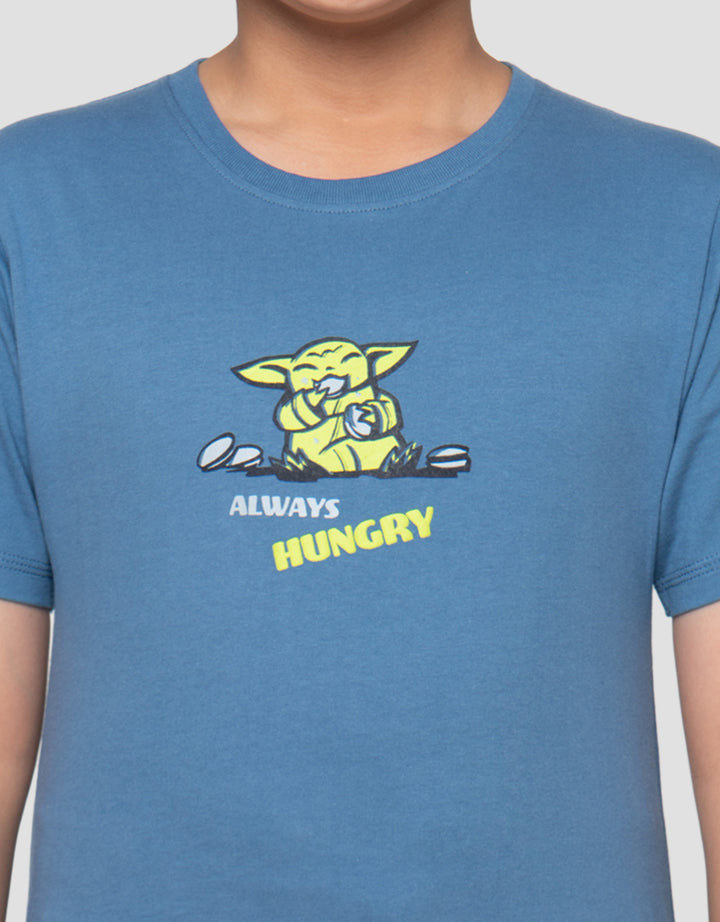 Star Wars Grogu Hungry Print Kaos Anak Laki-Laki