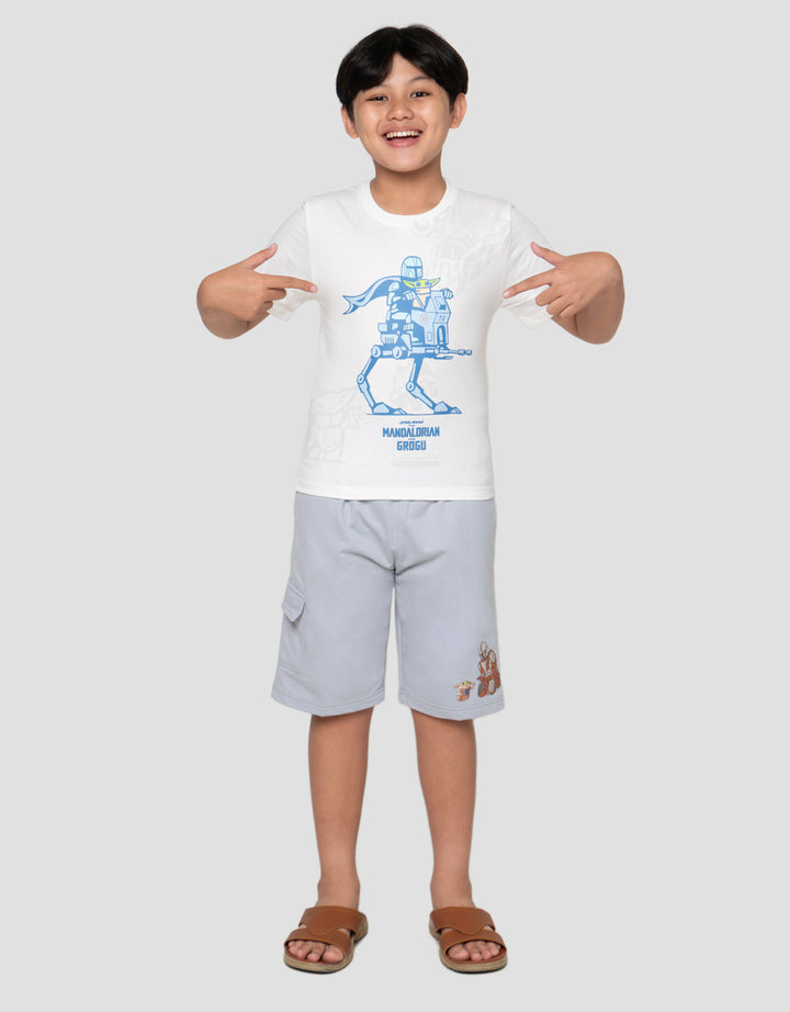 Star Wars Mandalorian Print Kaos Anak Laki-Laki
