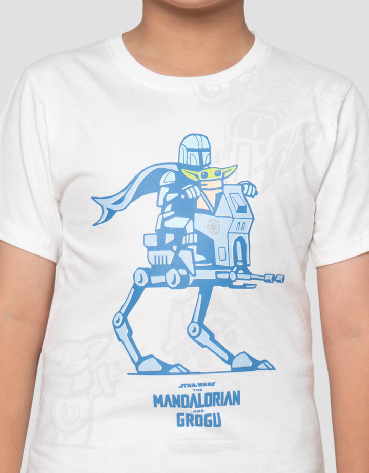 Star Wars Mandalorian Print Kaos Anak Laki-Laki