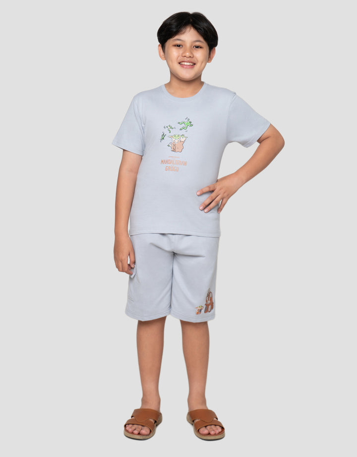 Star Wars Grogu Attack Print Kaos Anak Laki-Laki