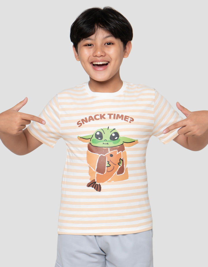 Star Wars Grogu Salur Print Kaos Anak Laki-Laki