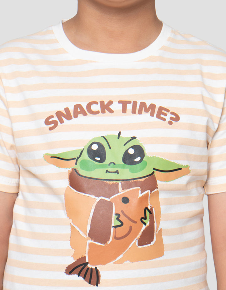 Star Wars Grogu Salur Print Kaos Anak Laki-Laki