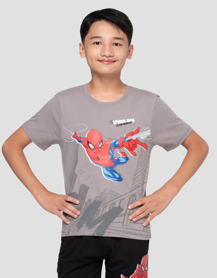 Marvel Print Spiderman Fly Attack Kaos Anak Laki-laki