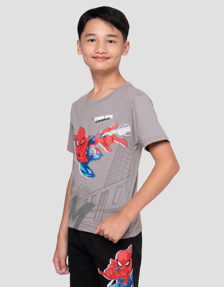 Marvel Print Spiderman Fly Attack Kaos Anak Laki-laki