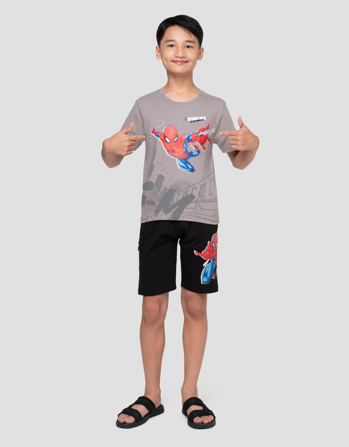 Marvel Print Spiderman Fly Attack Kaos Anak Laki-laki