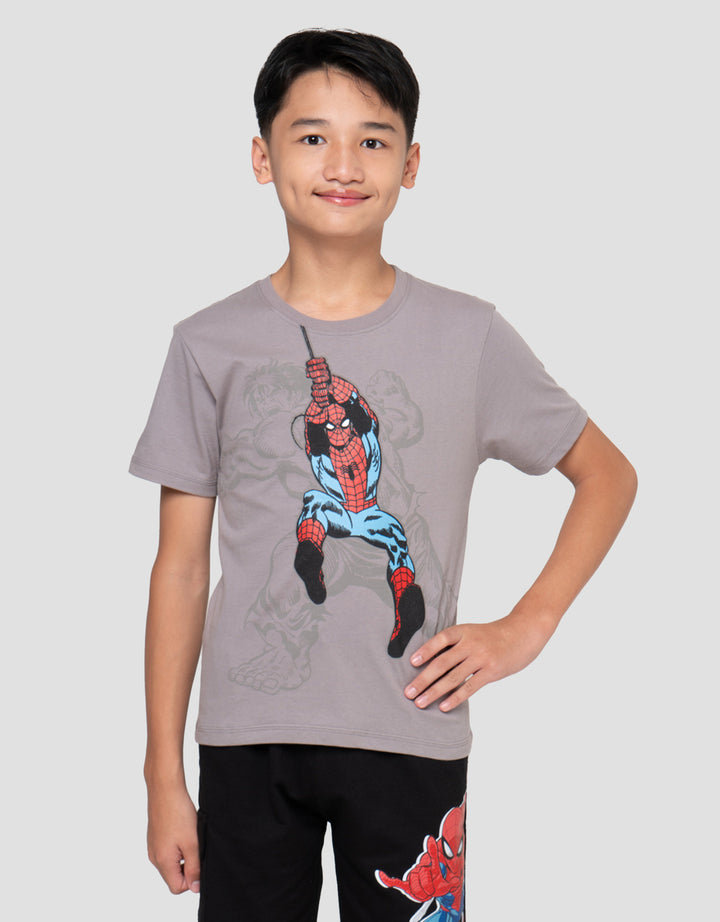 Marvel Print Spiderman Hulk Kaos Anak Laki-laki