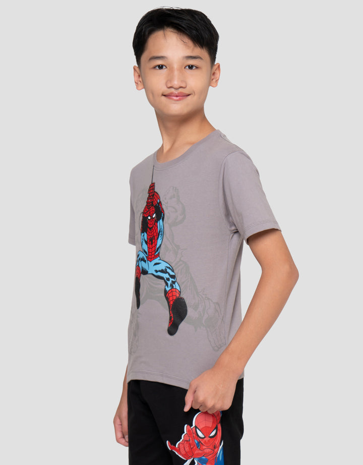 Marvel Print Spiderman Hulk Kaos Anak Laki-laki