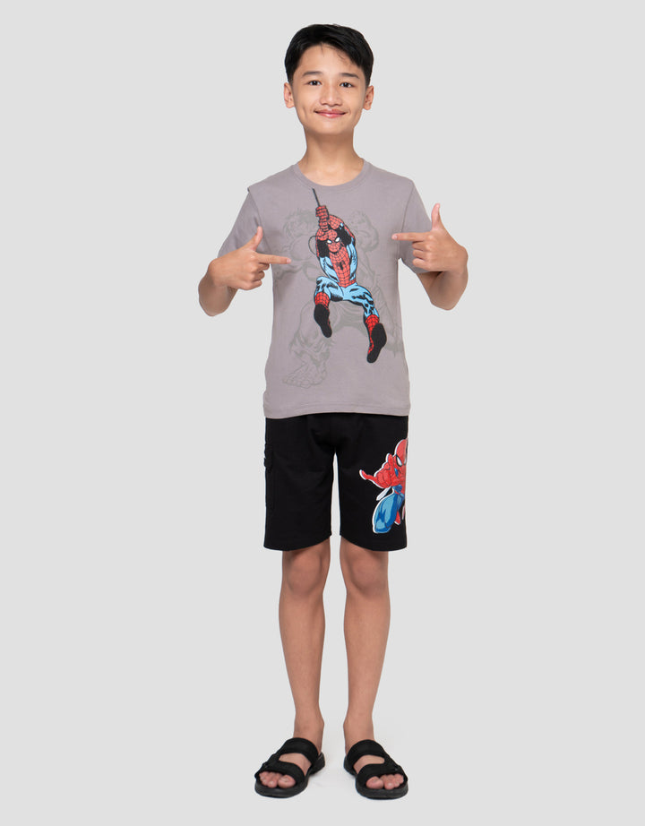Marvel Print Spiderman Hulk Kaos Anak Laki-laki