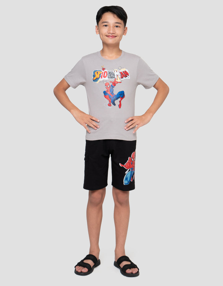 Marvel Print Spiderman Fly Action Kaos Anak Laki-laki