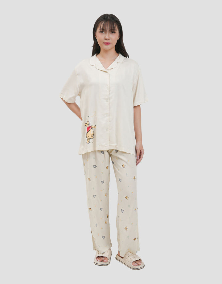 Disney Pooh Smell The Flower Viscose Setelan Piyama Wanita