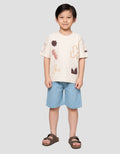Little M Tex Bdr Geometri Print Kaos Oversize Anak Laki-laki