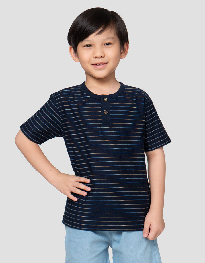 Little M Henley Slr Yarnded Kaos Polo Anak Laki-laki