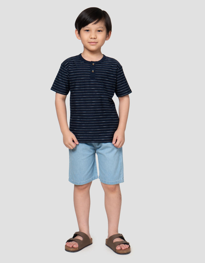 Little M Henley Slr Yarnded Kaos Polo Anak Laki-laki