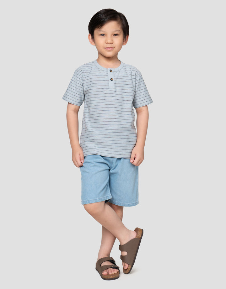 Little M Henley Slr Yarnded Kaos Polo Anak Laki-laki