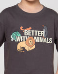 Little M Better With Animal Print Kaos Oversize Anak Laki-laki