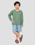 Little M Slub Rib Pls Bdr Smile Print Kaos Anak Laki-laki