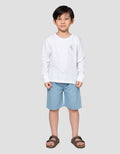 Little M Slub Rib Pls Bdr Hello Print Kaos Anak Laki-laki