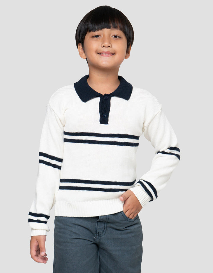 Little M Collar Salur Sweater Anak Laki-laki