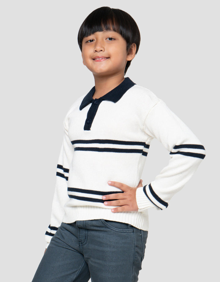 Little M Collar Salur Sweater Anak Laki-laki