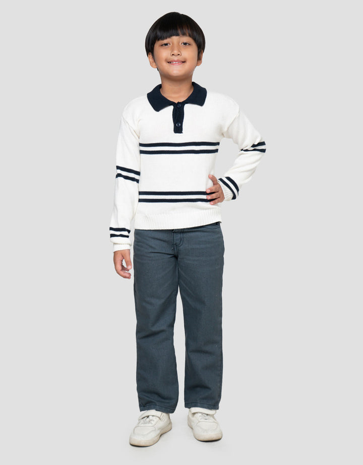 Little M Collar Salur Sweater Anak Laki-laki