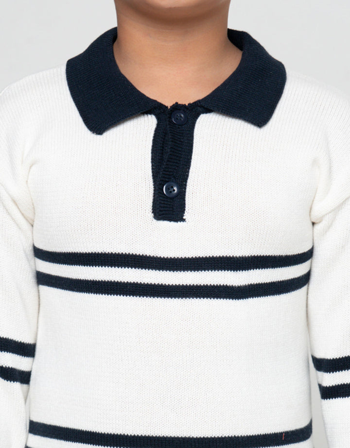 Little M Collar Salur Sweater Anak Laki-laki