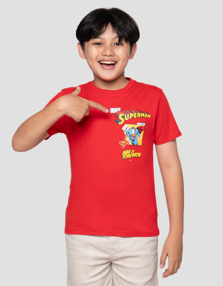 Character Superman Comics Print Kaos Anak Laki-Laki