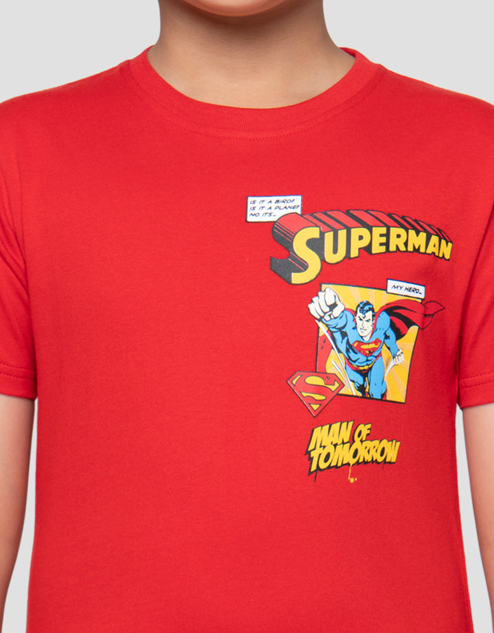 Character Superman Comics Print Kaos Anak Laki-Laki