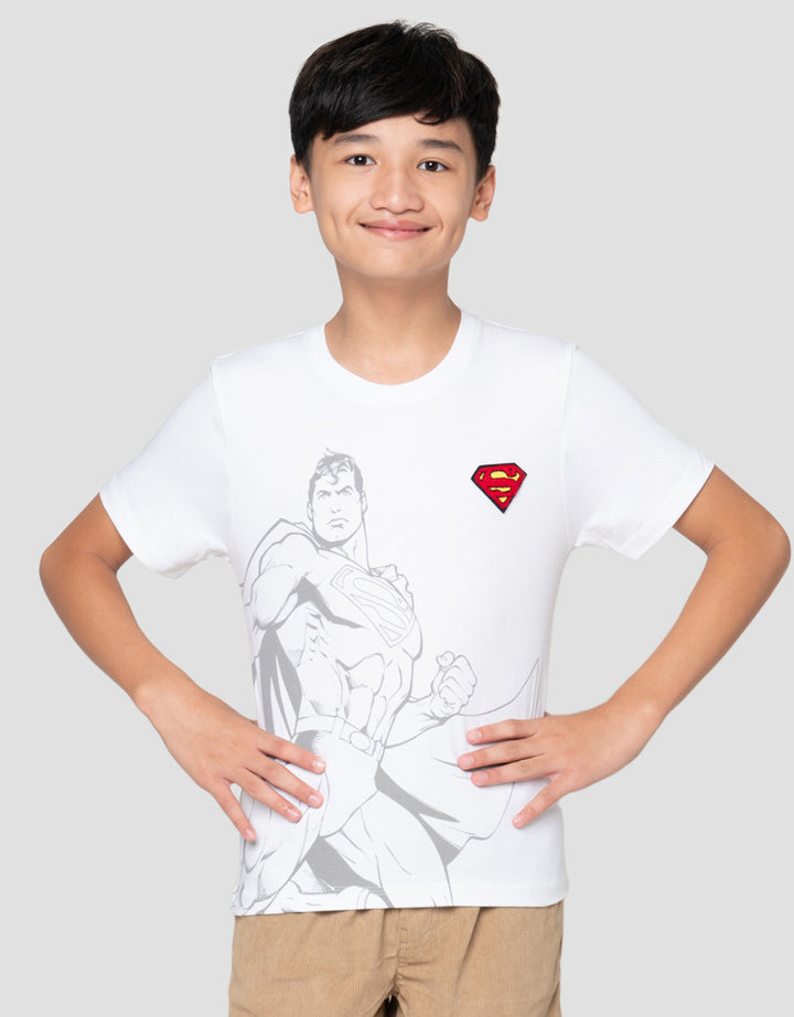 Character Superman Logo Bordir Kaos Anak Laki-Laki