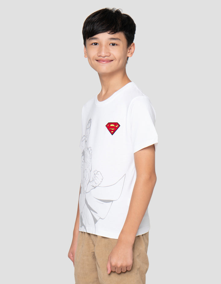 Character Superman Logo Bordir Kaos Anak Laki-Laki