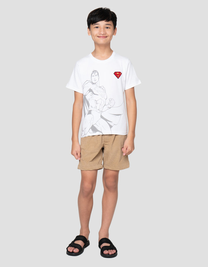Character Superman Logo Bordir Kaos Anak Laki-Laki
