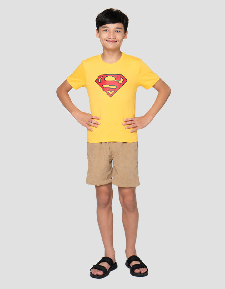 Character Superman Logo Pixel Kaos Anak Laki-Laki