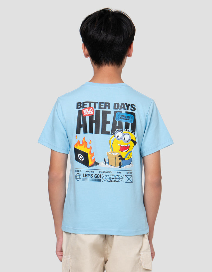 Character Print Minions Better Days Kaos Anak Laki-Laki
