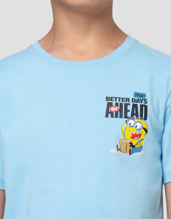 Character Print Minions Better Days Kaos Anak Laki-Laki