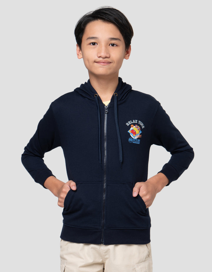 Character Minions Lets Go Jaket Hoodie Anak Laki-Laki
