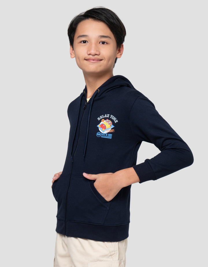 Character Minions Lets Go Jaket Hoodie Anak Laki-Laki