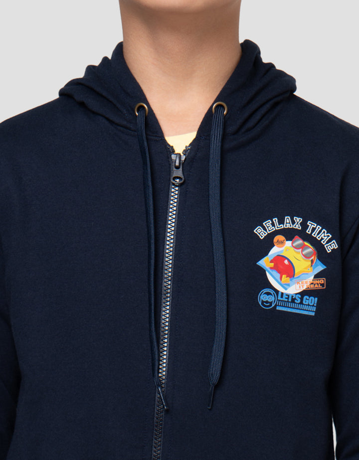 Character Minions Lets Go Jaket Hoodie Anak Laki-Laki